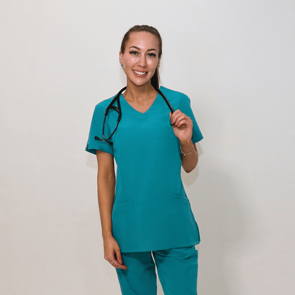 
                      
                        Comfort Fit Teal Medical Scrub Top
                      
                    