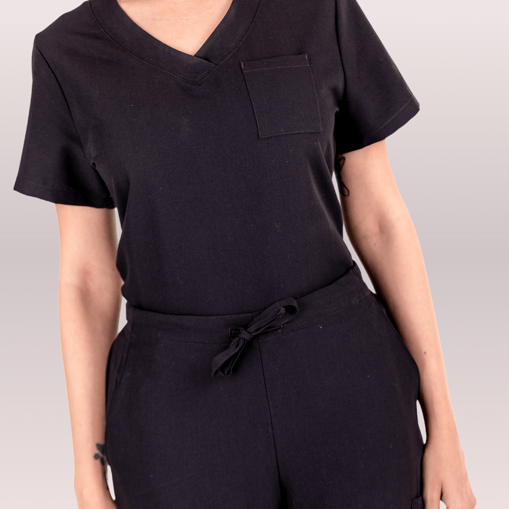 
                      
                        Nurses wearing Black Scrub Tops from Fit Right Medical Scrubs
                      
                    