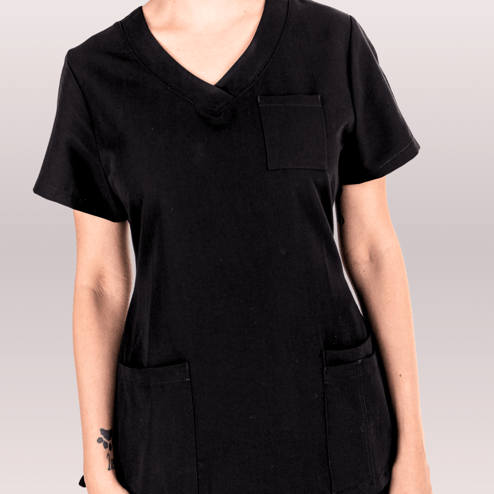 
                      
                        Nurses wearing Black Scrub Tops from Fit Right Medical Scrubs
                      
                    