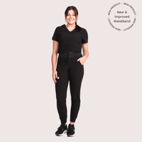 Medical Black Jogger Scrub Pants - Womens