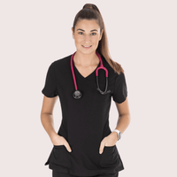 Fit Right Medical Scrubs_Comfort Fit Medical Scrub Top_Black1.png