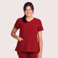 Fit Right Medical Scrubs_Comfort Fit Medical Scrub Top_Burgundy1.png