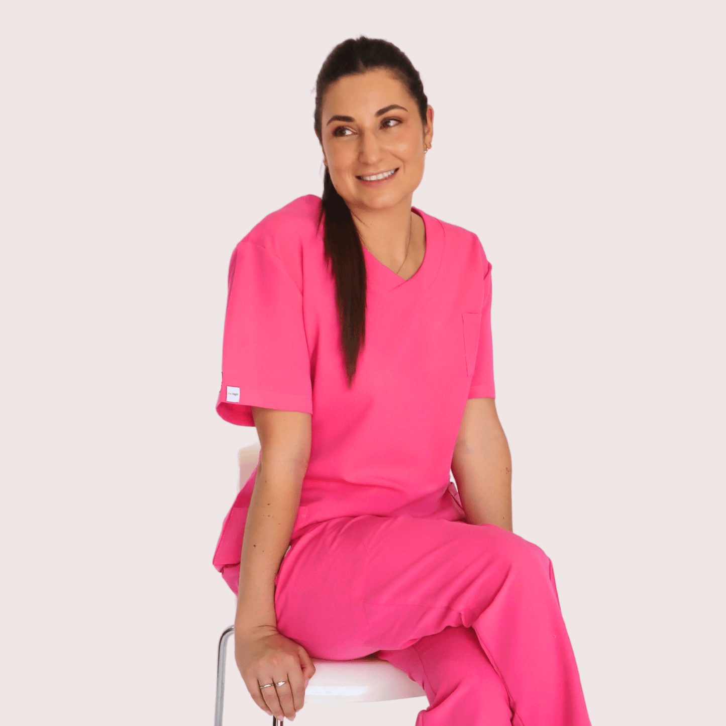 Fit Right Medical Scrubs_The Essential Everyday Set_Hot Pink.png