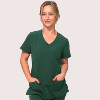 Fit Right Medical Scrubs_Comfort Fit Medical Scrub Top_Hunter Green1