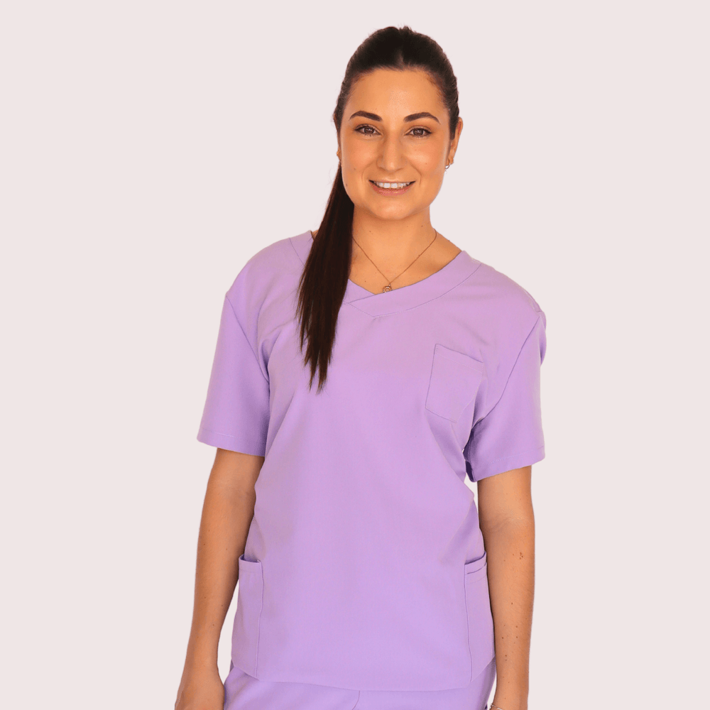 Fit Right Medical Scrubs_Comfort Fit Medical Scrub Top_Lilac1