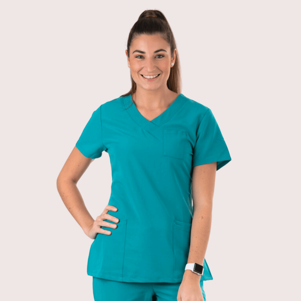 Fit Right Medical Scrubs_Comfort Fit Medical Scrub Top_Teal1.png