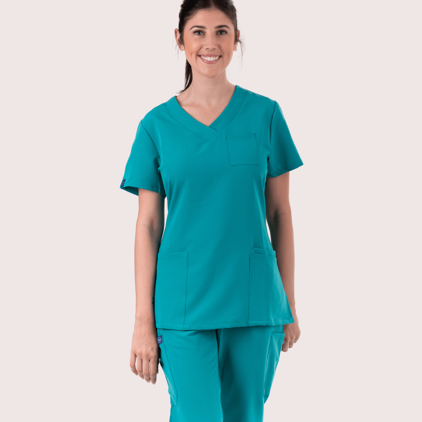 Fit Right Medical Scrubs_The Essential Everyday Set_Teal_Top.png