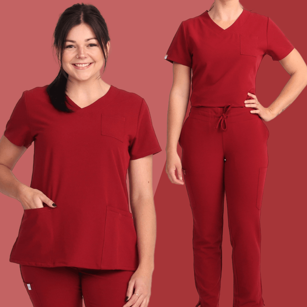 Fit Right Medical Scrubs_The Essential Everyday Set_Burgundy.png