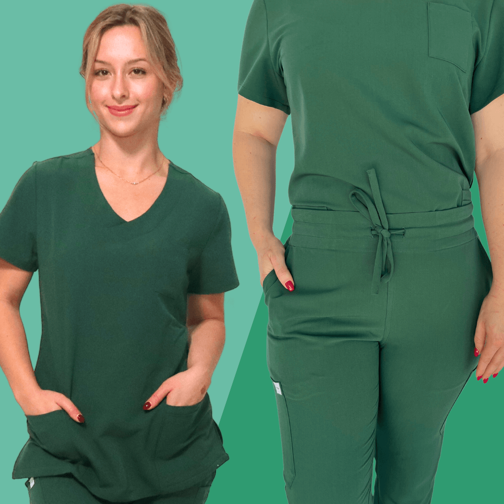 Fit Right Medical Scrubs_The Essential Everyday Set_Hunter Green