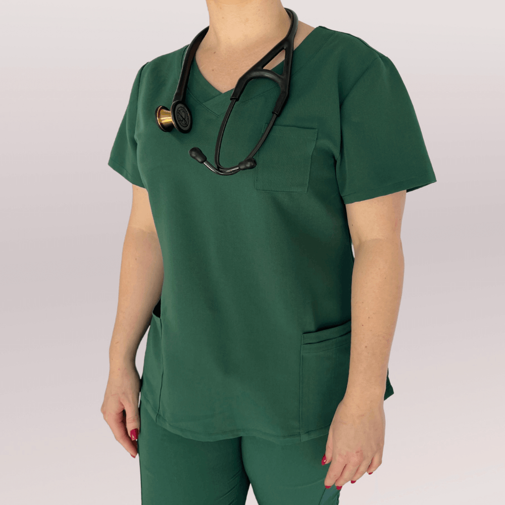 
                      
                        Comfort Fit Hunter Green Medical Scrub Top
                      
                    