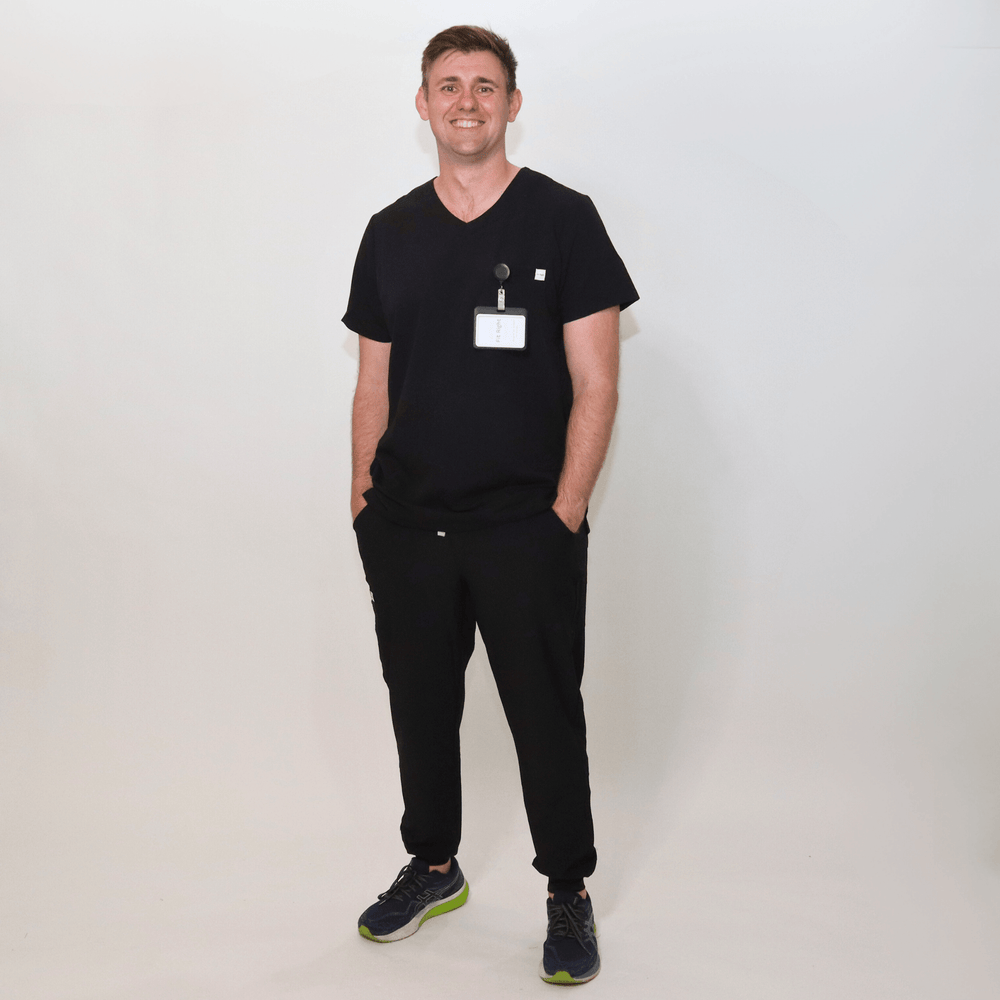 
                      
                        Mens Comfort Fit Black Medical Scrub Top
                      
                    