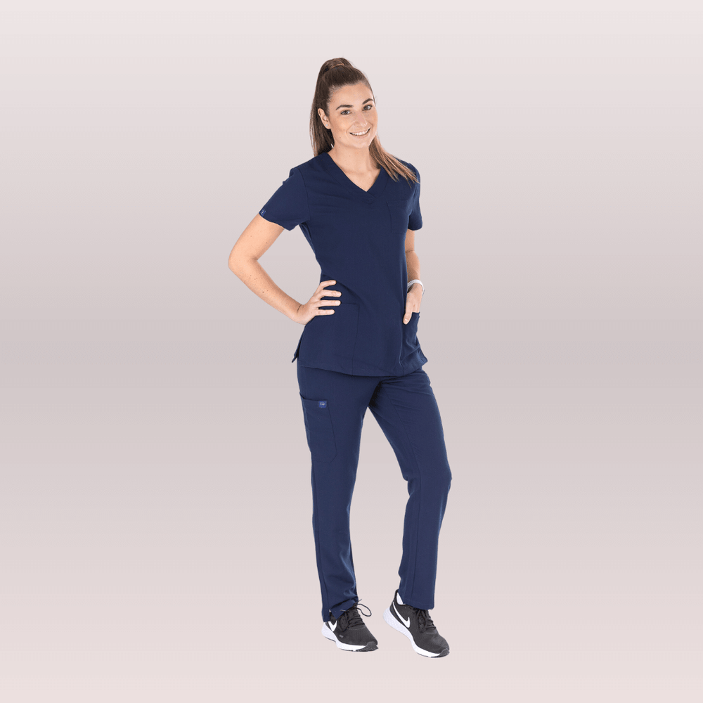 
                      
                        Nurses wearing Navy Scrub Pants from Fit Right Medical Scrubs
                      
                    