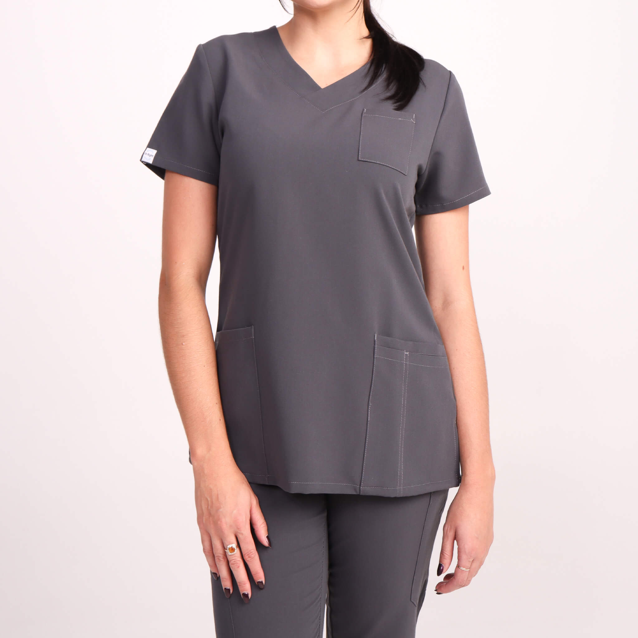 Women s Signature Charcoal Medical Scrub Top