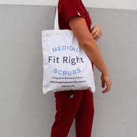 Fit Right White Cotton Tote Bag