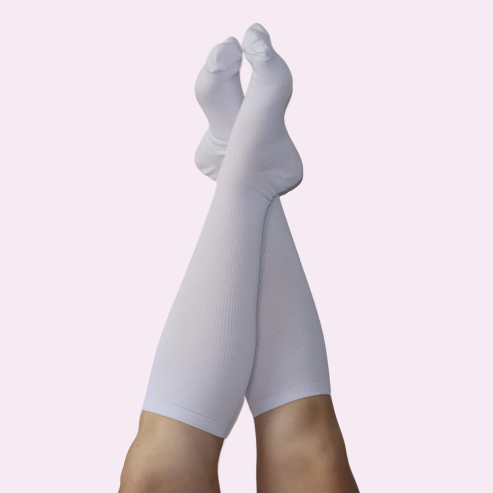 White Compression Socks | Knee Length from Fit Right Medical Scrubs